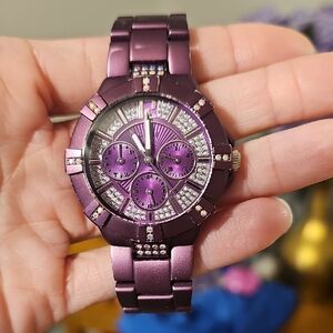 Guess Purple Watch With Swarovski Crystal